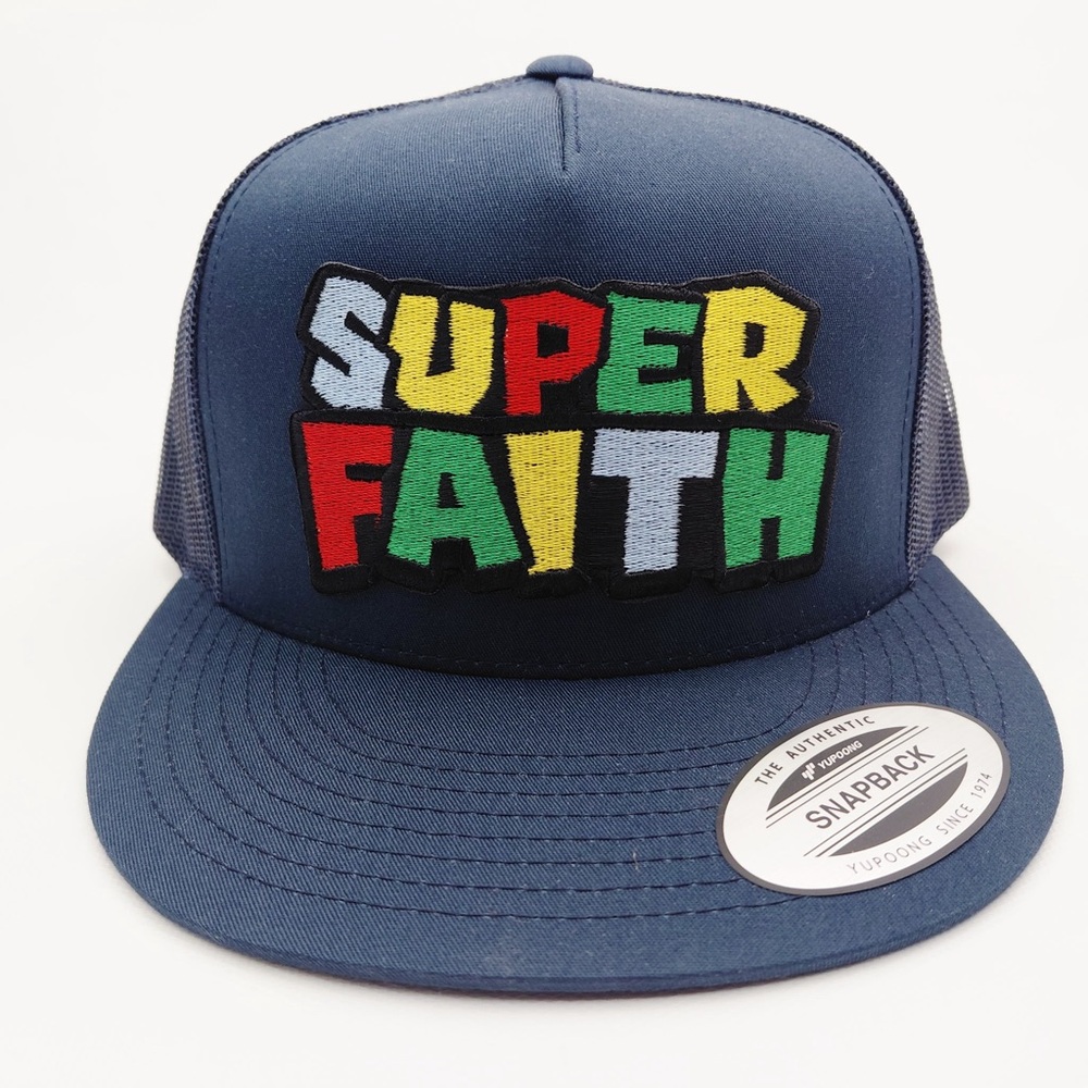 Super Faith Religious Christian Cap Hat Flatbill Colorful Mesh Snapback